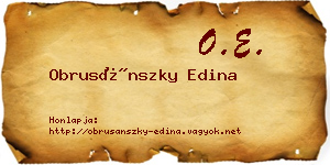 Obrusánszky Edina névjegykártya