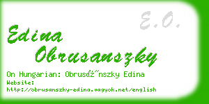 edina obrusanszky business card